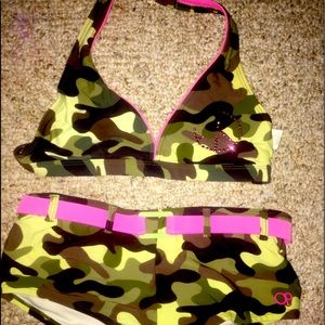 Girls juniors camo bikini size small